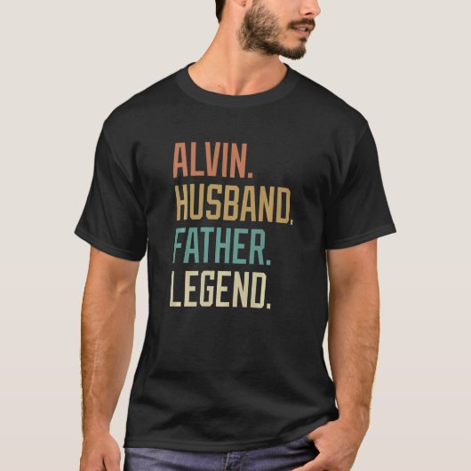 Alvin Husband Father Legend Vaderdag Retro T-shirt (Voorkant)