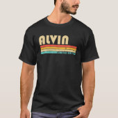 ALVIN Naam Gepersonaliseerde Grappige Retro Geboo T-shirt (Voorkant)