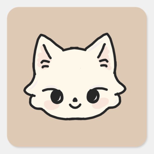 alvine fox vierkante sticker (Voorkant)