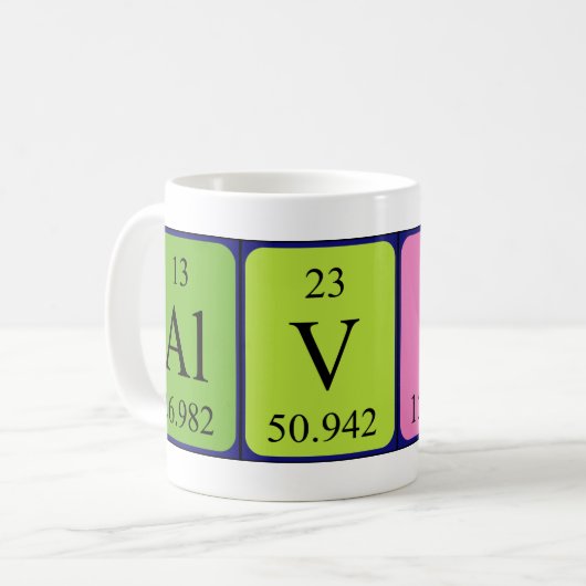 Alvis periodieke lijstnaam mok (Voorkant links)