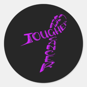 Alvleesklier Kanker Aandacht Maand Lint Paarse AR Ronde Sticker