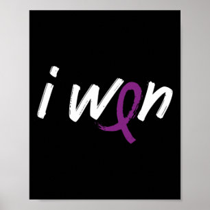 Alvleesklier kankerbewustzijn - ik won overlevings poster