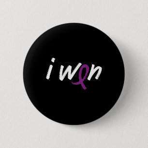 Alvleesklier kankerbewustzijn - ik won overlevings ronde button 5,7 cm