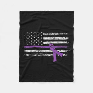 Alvleesklierkanker bewustzijn Amerikaanse vlag Fleece Deken