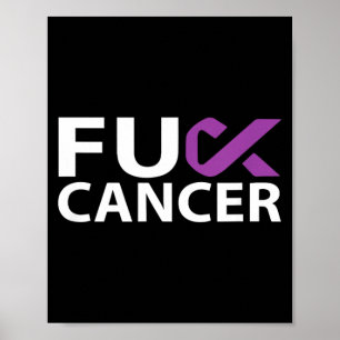 Alvleesklierkanker F U Fu Paarse Lint Kanker Poster