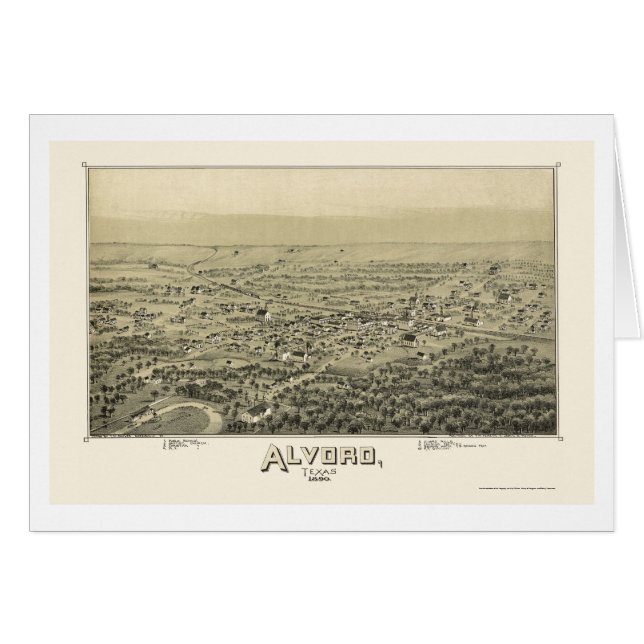 Alvord, TX Panorama - 1890 (Voorkant Horizontaal)