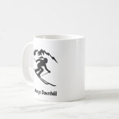 "Always Downhill" Koffiemok (Voorkant links)