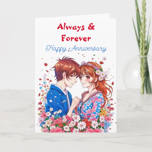 Always & Forever Anime Happy Jubileum Kaart (Voorkant)