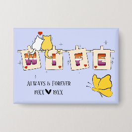 Always & Forever Sunset Lesbische Vlag Echtgenote  Button