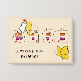 Always & Forever Sunset Lesbische Vlag Echtgenote  Button