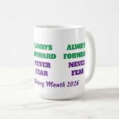 Always Forward Never Fear Womens History Month Koffiemok (Voorkant rechts)