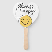 "Always Happy" Éventail à main en forme de visage (Dos)