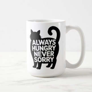 Always Hungry Never Sorry Fat Black Cat Humor Koffiemok
