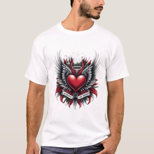 Always In Heart Typography T-Shirt (Devant)