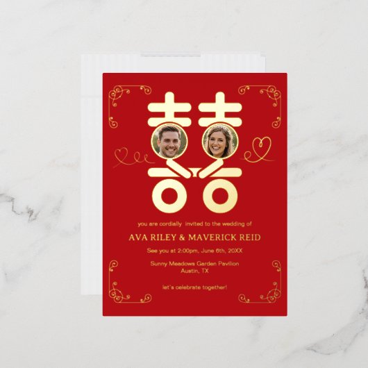 always in love foil invitation postcard (Enveloppe)