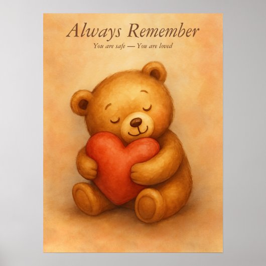 Always Remember – Gentle Bear Affirmation Nursery Poster (Voorkant)