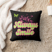 Always Smile Inspirational Throw Pillow Kussen (Deken)