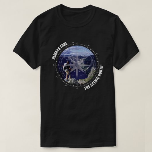Always Take The Scenic Route Adventure lovers T-shirt (Design voorkant)