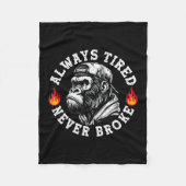 Always Tired Never Broke Funny Monkey (2 Sided) Fleece Deken (Voorkant)