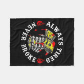 Always Tired Never Broke Skull (on Back)  Fleece Deken (Voorkant (Horizontaal))