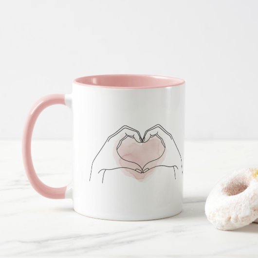 Always You Minimalist Line Art Valentine Mug (Avec donut)