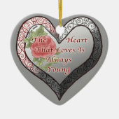 Always Young Silver Heart aangepaste ornamenten (Voorkant)