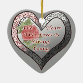 Always Young Silver Heart aangepaste ornamenten
