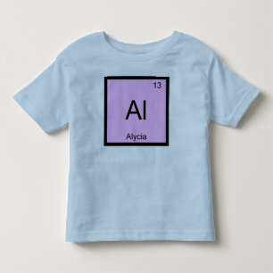 Alycia Naam Chemie Element Periodiek Systeem Kinder Shirts