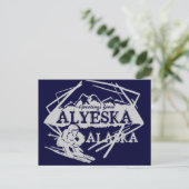 Alyeska Alaska salutations navales skier carte pos (Debout devant)
