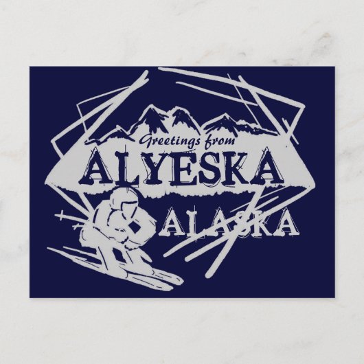 Alyeska Alaska salutations navales skier carte pos (Devant)