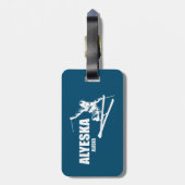 Alyeska Alaska Skier Bagagelabel (Achterkant verticaal)