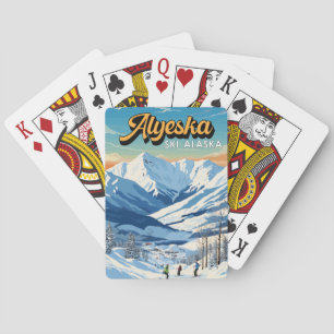 Alyeska Alaska Winter Reizen Kunst Vintage Pokerkaarten