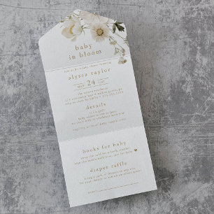 ALYSSA Baby In Bloom Diaper Raffle Baby shower All In One Uitnodiging