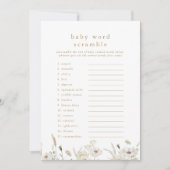 ALYSSA Boho Bloem Baby shower Woord Scramble Game Kaart (Voorkant)
