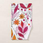 Alyssa Mae Foliage rose et orange (Serviette à main)