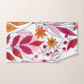 Alyssa Mae Foliage rose et orange (Serviette à main)