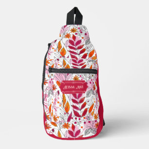 Alyssa Mae Hand getekend Roze en Sinaasappel gebla Sling Bag