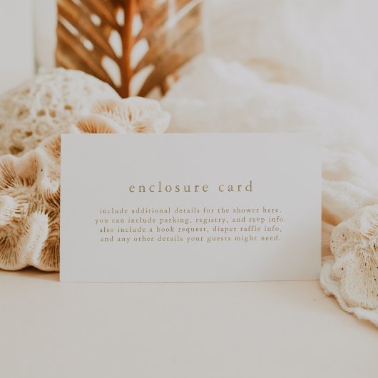 ALYSSA Uniek Wit Goud Boho Eenvoudig Baby shower Informatiekaartje