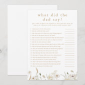 ALYSSA Wat zei de vader Baby shower spel Kaart (Voorkant / Achterkant)