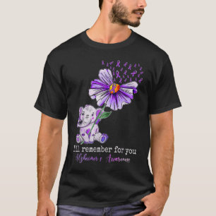 Alzheimer Awareness Cute Elephant T-shirt