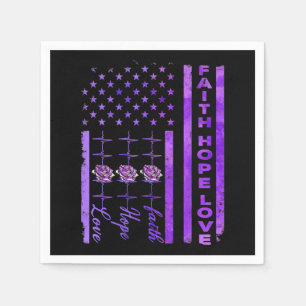 Alzheimer Awareness Faith Hope Love Paars Servet