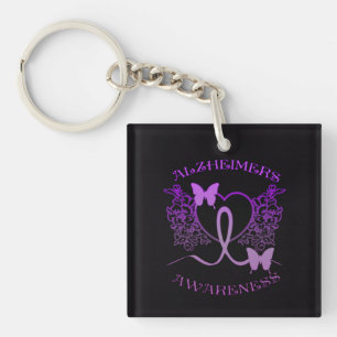 Alzheimer Awareness Paarse Butterflies Sleutelhang Sleutelhanger