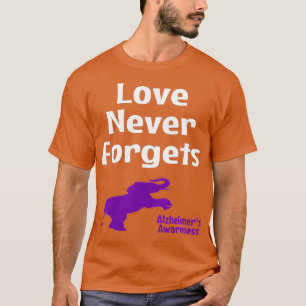 Alzheimer Awareness Paarse Love Nooit Forg T-shirt