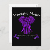 Alzheimer Awareness Support Memories Elephant Briefkaart (Voorkant / Achterkant)