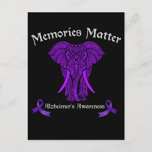 Alzheimer Awareness Support Memories Elephant Briefkaart (Voorkant)