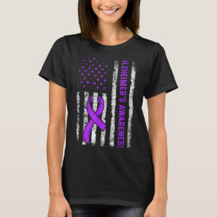 Alzheimer bewustzijn strijd amerika usa vlag t-shirt