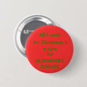 Alzheimer Cure Kerstmis Button (Voorkant /achterkant)