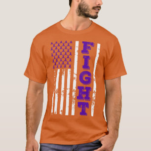 Alzheimer Disease Awareness Fight Amerikaanse vlag T-shirt