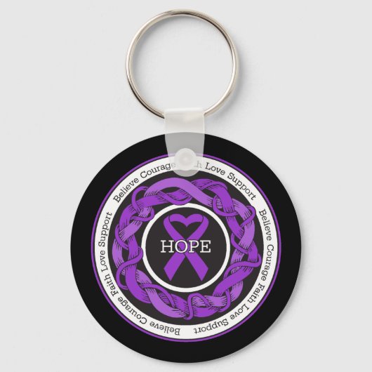 Alzheimer Disease Hope Intertwined Ribbon Sleutelhanger (Voorkant)