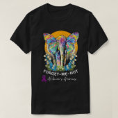 Alzheimer Elephant Vergeet me-niet Alzheimer Aware T-shirt (Design voorkant)